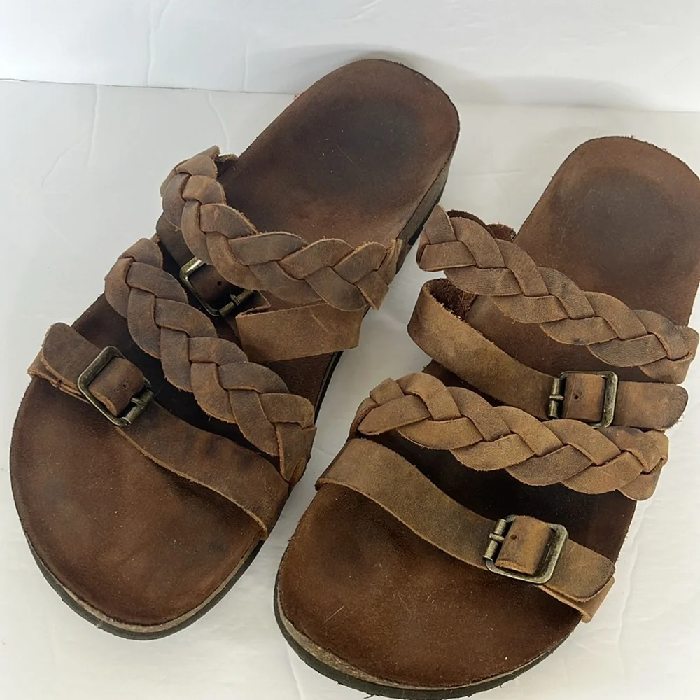 White Mountain Holland Signature Comfort Braided Footbed Sandal Brown size 9 - Picture 3 of 12